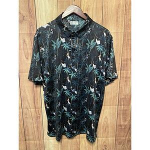 Yatta XL Golf Men's Polo All The Birdies shirt black green active wear